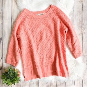 Anthropologie Field Flower Pink Textured Sweater